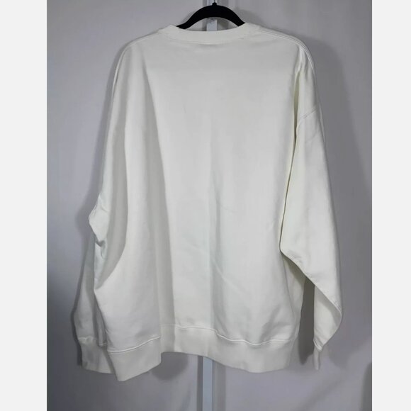 Nike Solo Swoosh Heavyweight Mens Fleece Crew DX1361-133 Sail/White - Picture 2 of 7